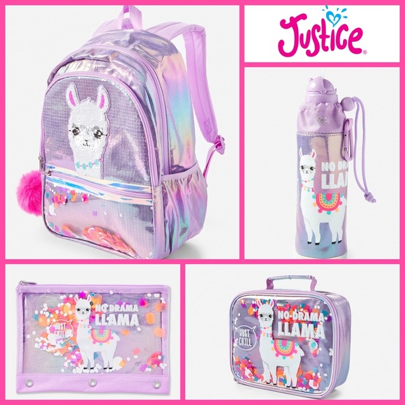 Justice Bags Justice Backpack Set Llama Sequin Shaky No Drama